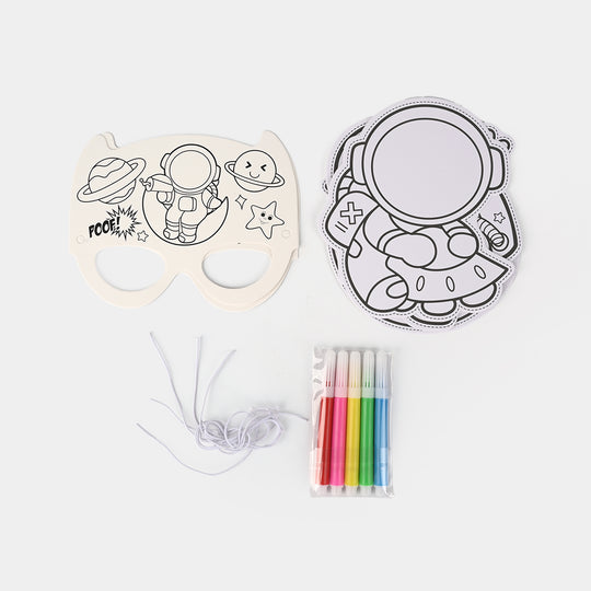 DIY Paper Mask & Character Cutout Coloring Set