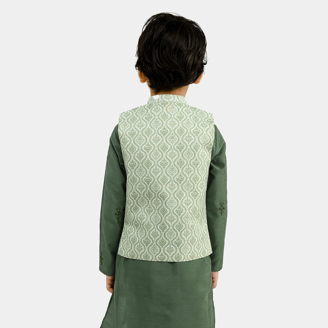 Boys Poly Viscose Waistcoat (Rangreez Off White)