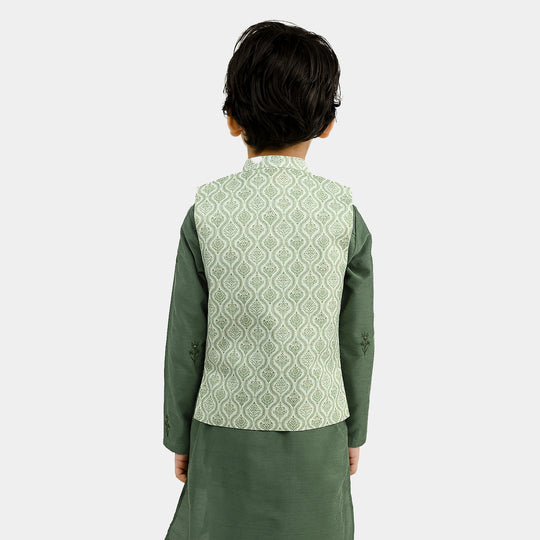 Boys Poly Viscose Waistcoat (Rangreez Off White)