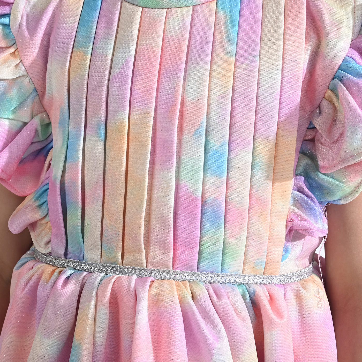 Girls Shimmer Fancy Frock Rainbow-Multi