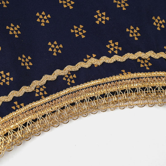 Infant Girls Poly Cambric 2-Pcs Suit (Inaya) - Navy Blue