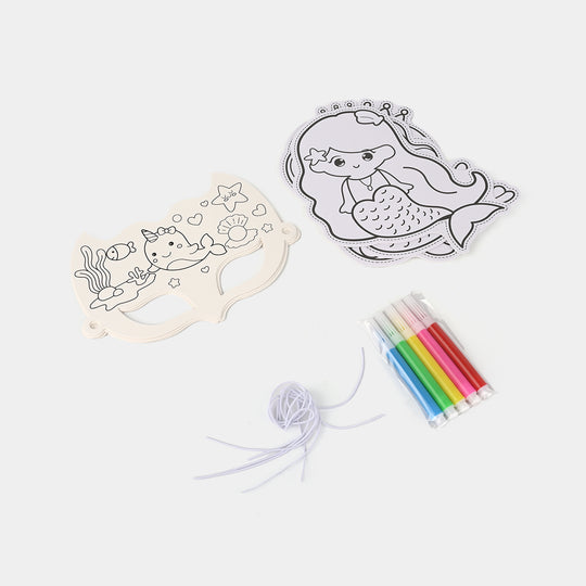 DIY Paper Mask & Character Cutout Coloring Set