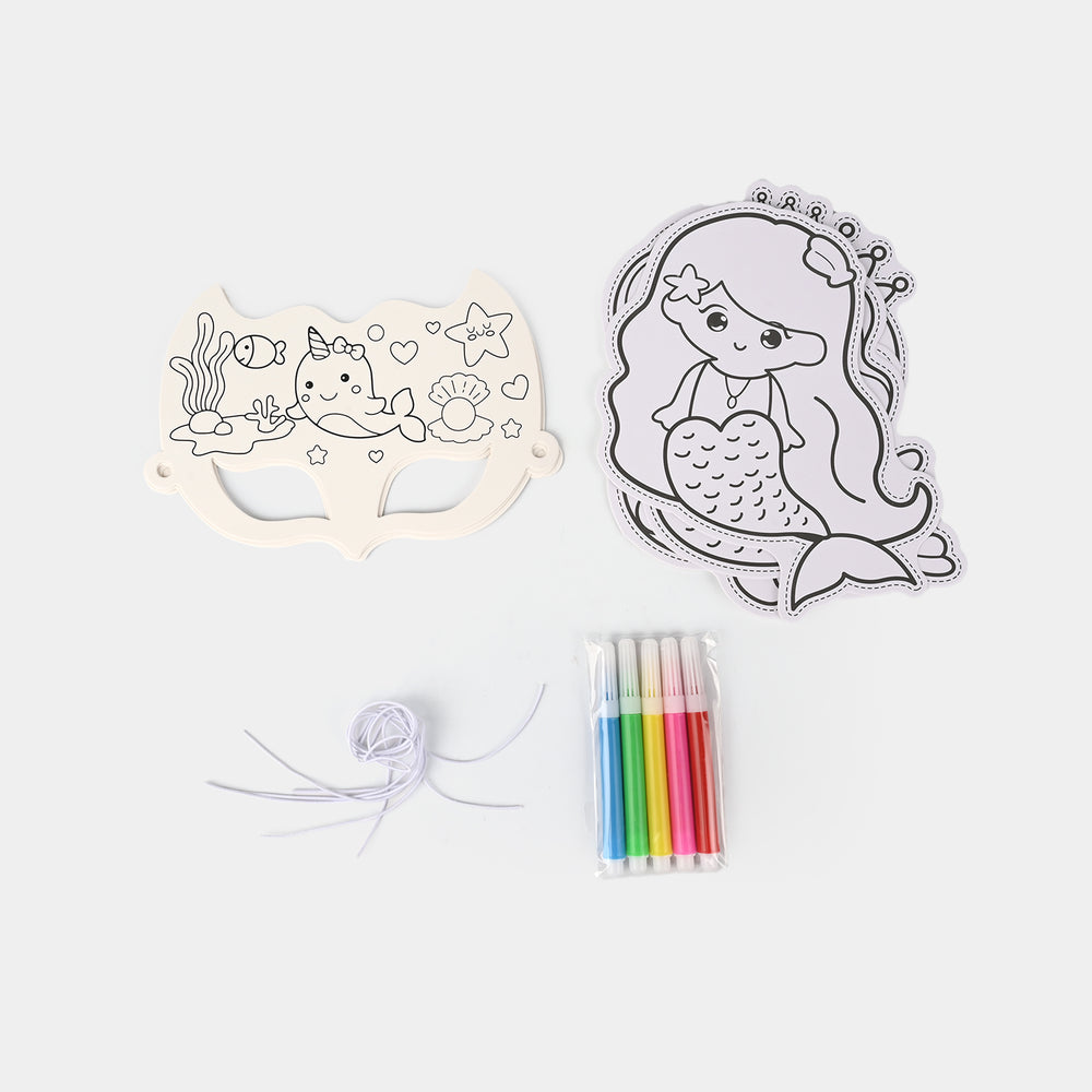 DIY Paper Mask & Character Cutout Coloring Set