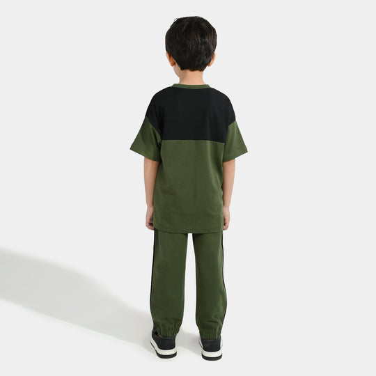 Boys Jersey/Terry 2 Piece Suit Sydney Harbour-GREEN