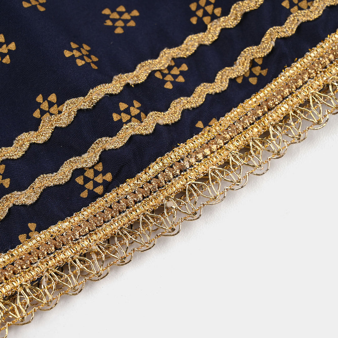 Infant Girls Poly Cambric 2-Pcs Suit (Inaya) - Navy Blue