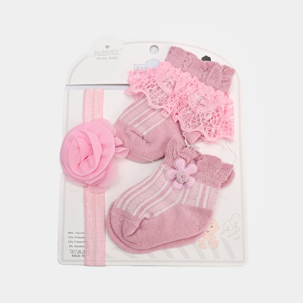 Baby Headband + 2 Pair Socks Set