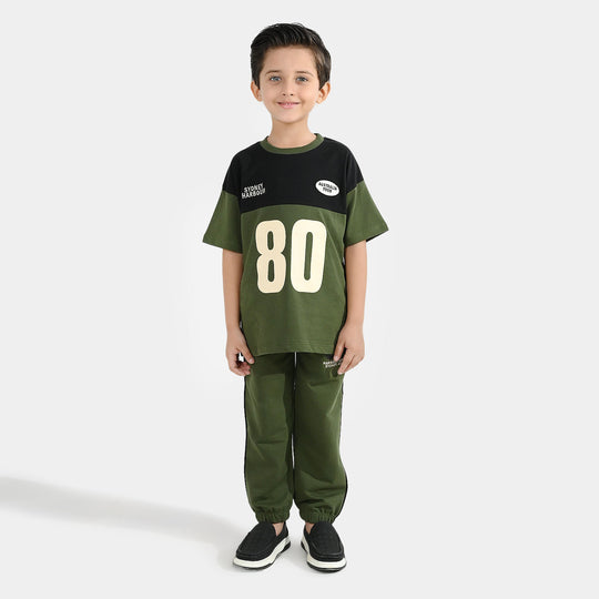 Boys Jersey/Terry 2 Piece Suit Sydney Harbour-GREEN