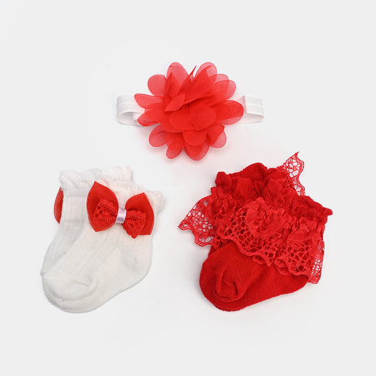 Baby Headband + 2 Pair Socks Set