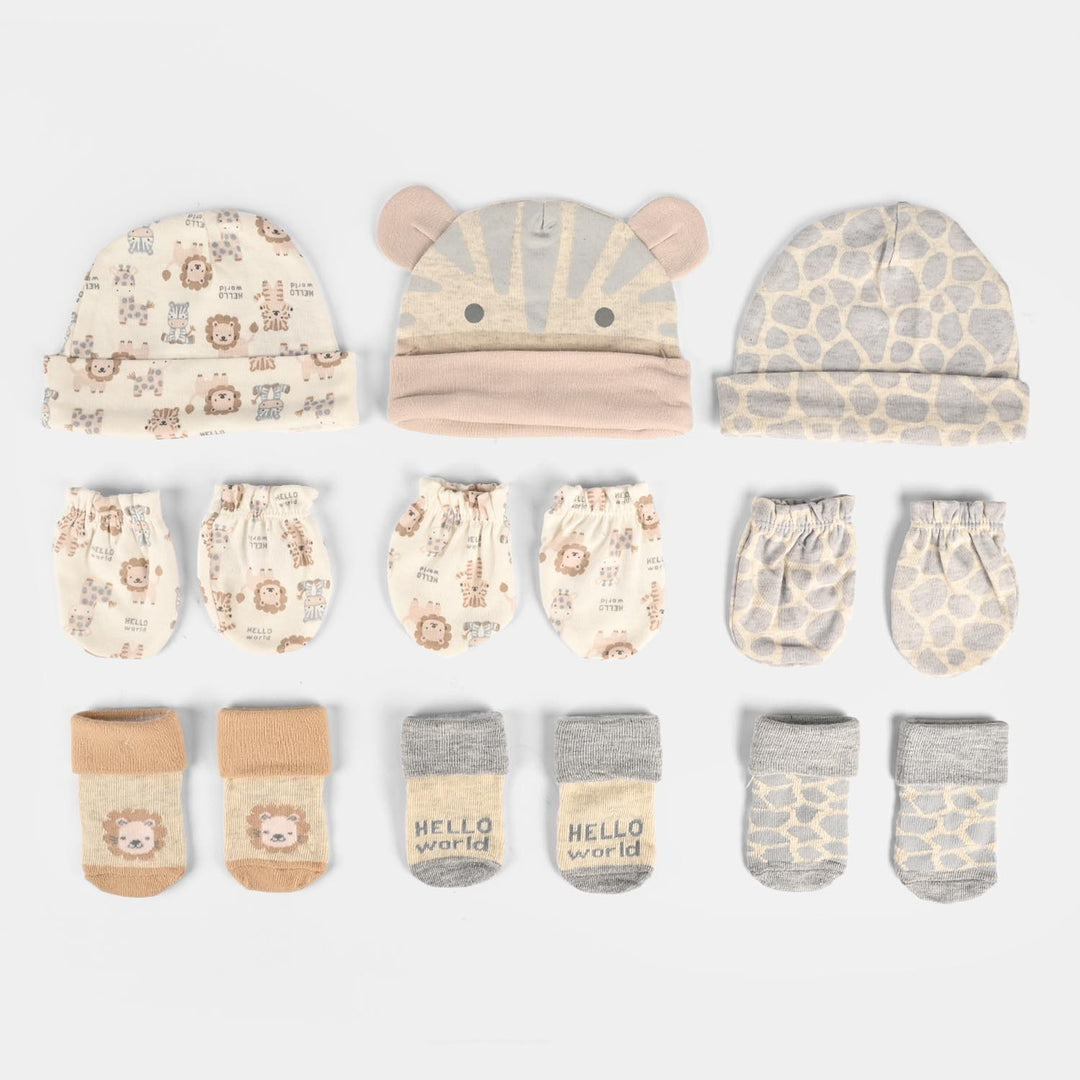 Cap & Sock 9Pcs Newborn Baby Gift Set