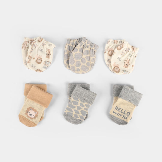 Cap & Sock 9Pcs Newborn Baby Gift Set