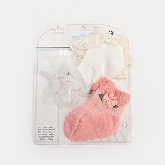 Baby Headband + 2 Pair Socks Set