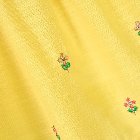 Infant Girls Cotton Emb 2Pcs Noor Blossom-Yellow