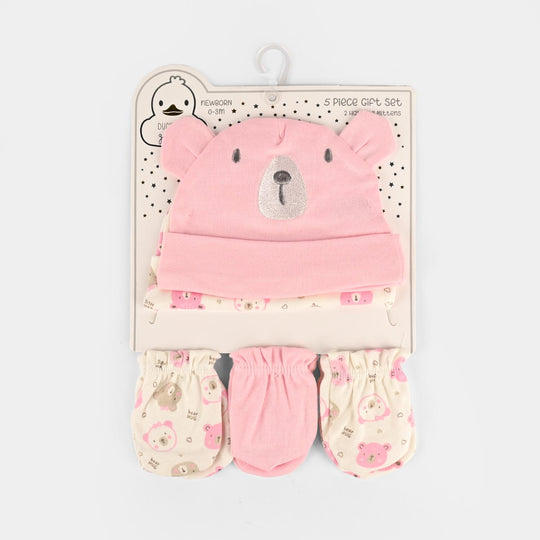2Pcs Cap & 3Pcs Mitten Set