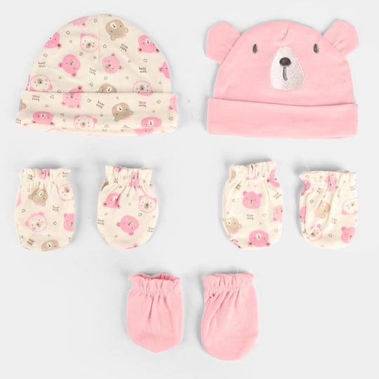 2Pcs Cap & 3Pcs Mitten Set