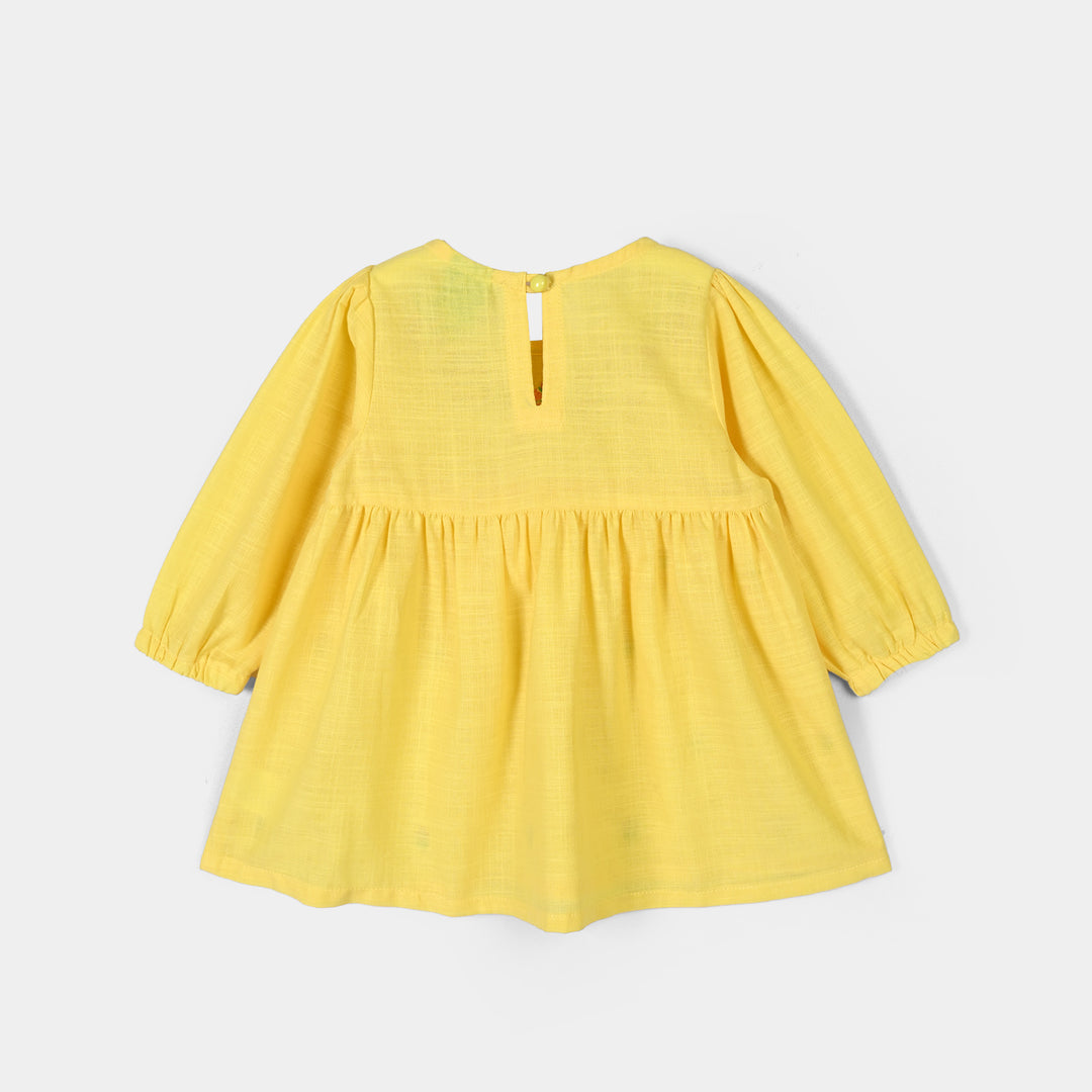 Infant Girls Cotton Emb 2Pcs Noor Blossom-Yellow