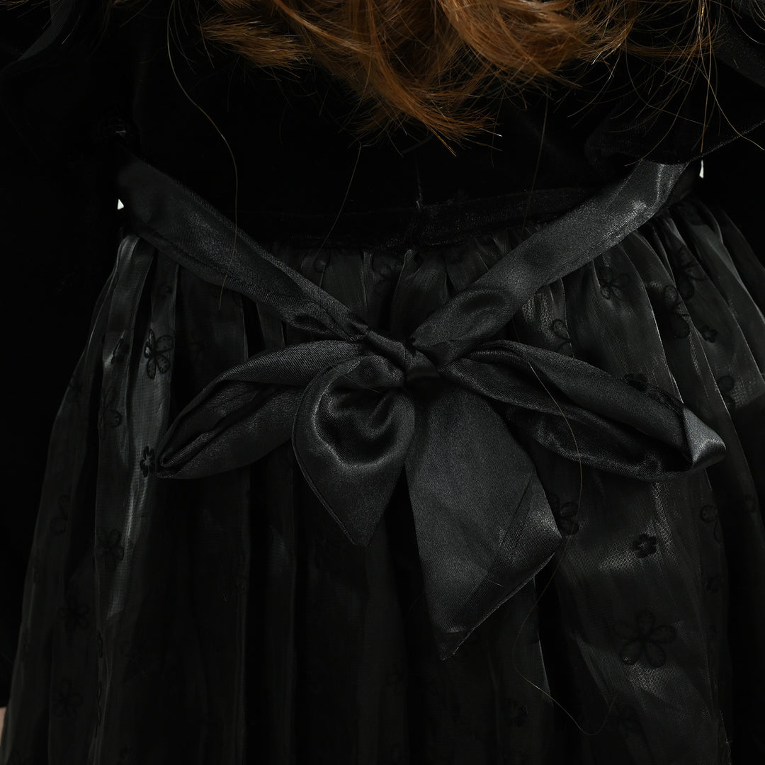 Girls Velvet Fancy Frock Black Beauty - BLACK
