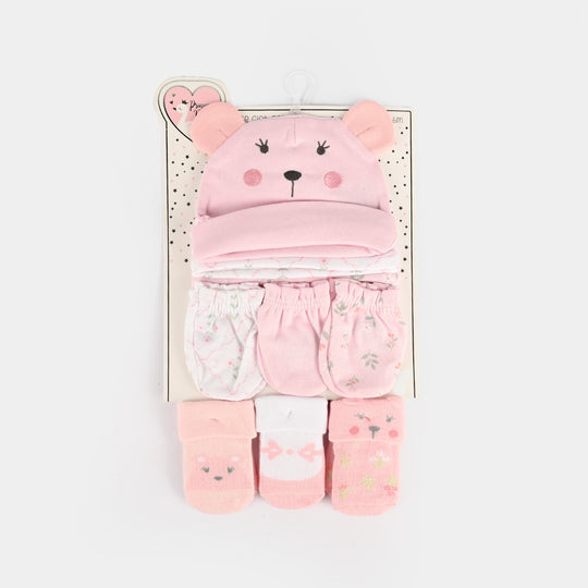 Cap & Sock 9Pcs Newborn Baby Gift Set