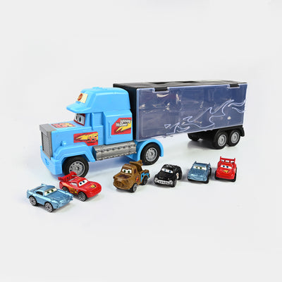 Free Wheel Car Carrier Truck With 6PCs Mini Car Toy For Kids