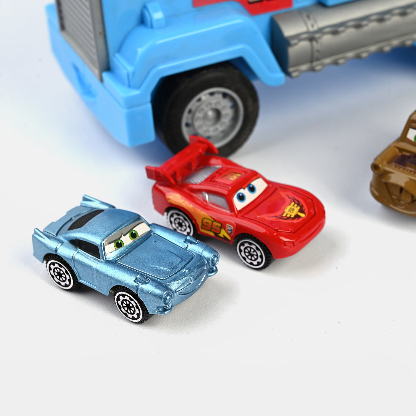 Free Wheel Car Carrier Truck With 6PCs Mini Car Toy For Kids