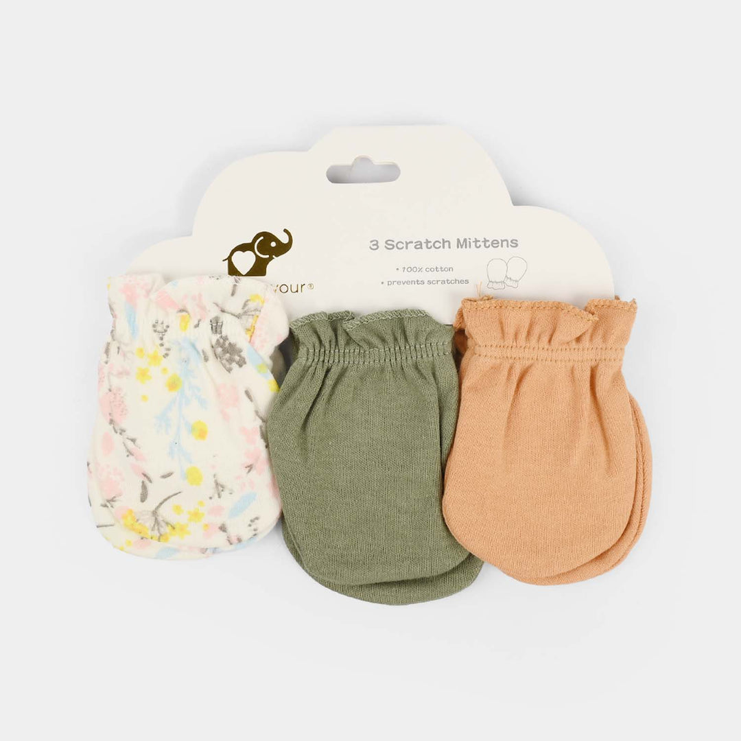 3-Pack Newborn Baby Mittens