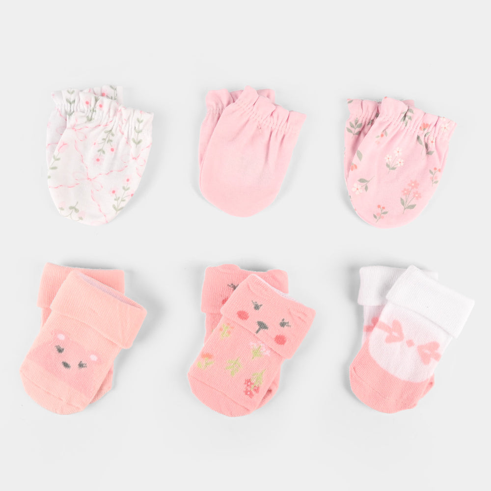 Cap & Sock 9Pcs Newborn Baby Gift Set