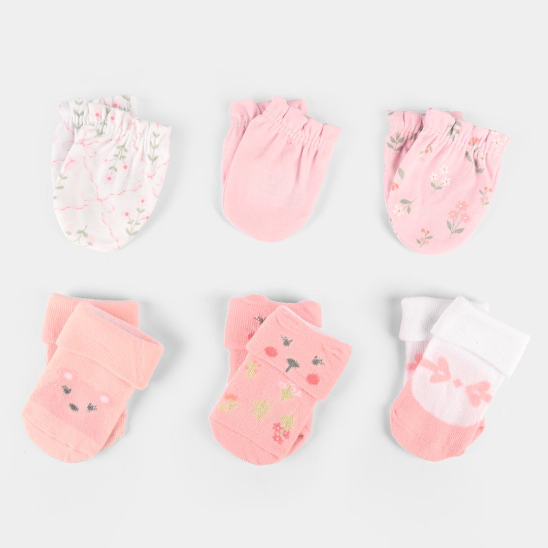 Cap & Sock 9Pcs Newborn Baby Gift Set