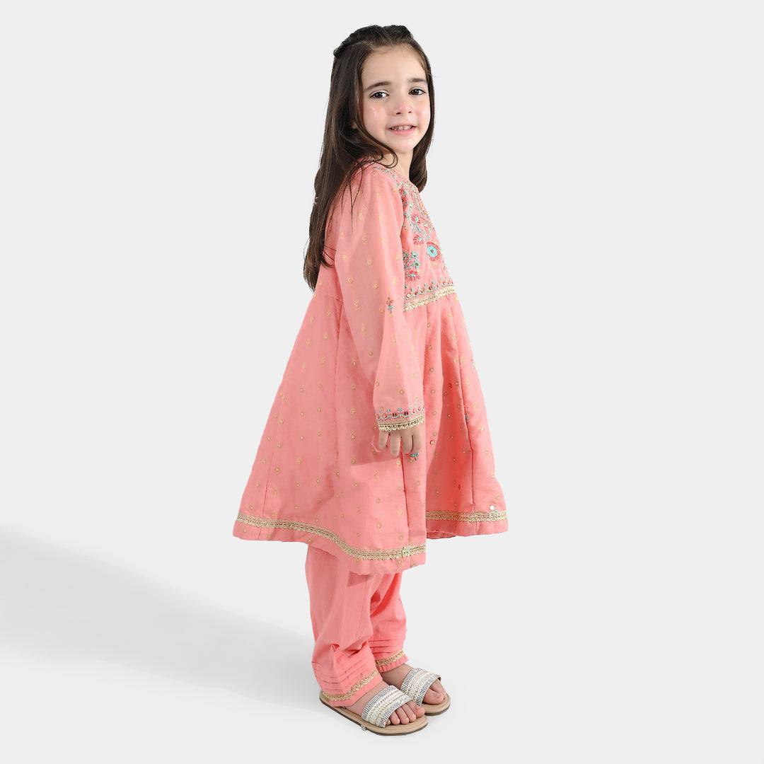 Girls Jacquard 3Pcs Razia-Peach