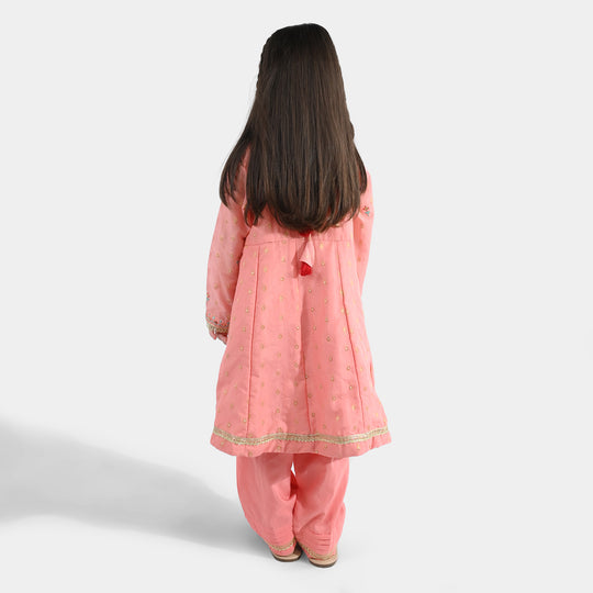 Girls Jacquard 3Pcs Razia-Peach