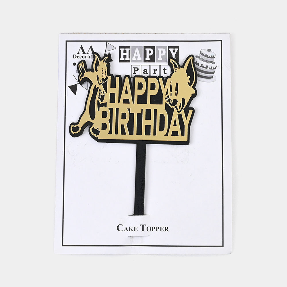 HBD Wood Cake Topper