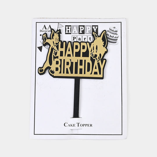 HBD Wood Cake Topper