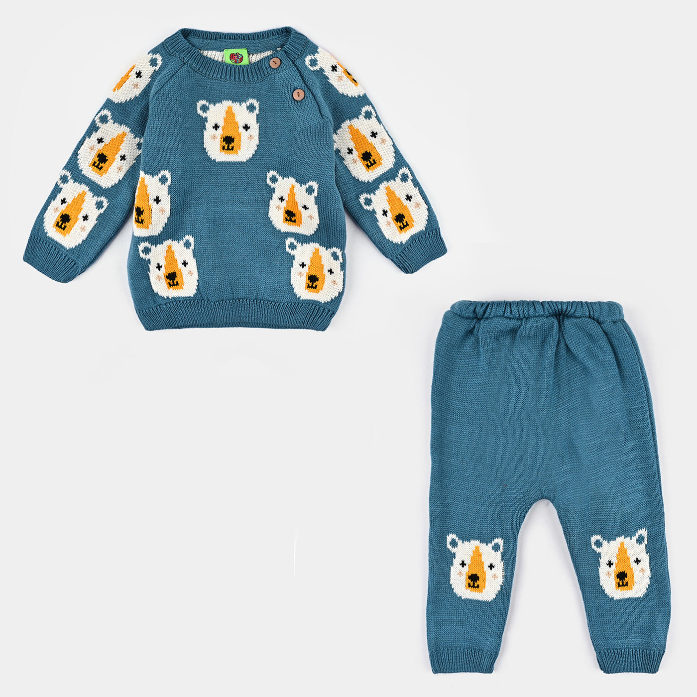 Infant Boys Knitted Suit Bear-Blue