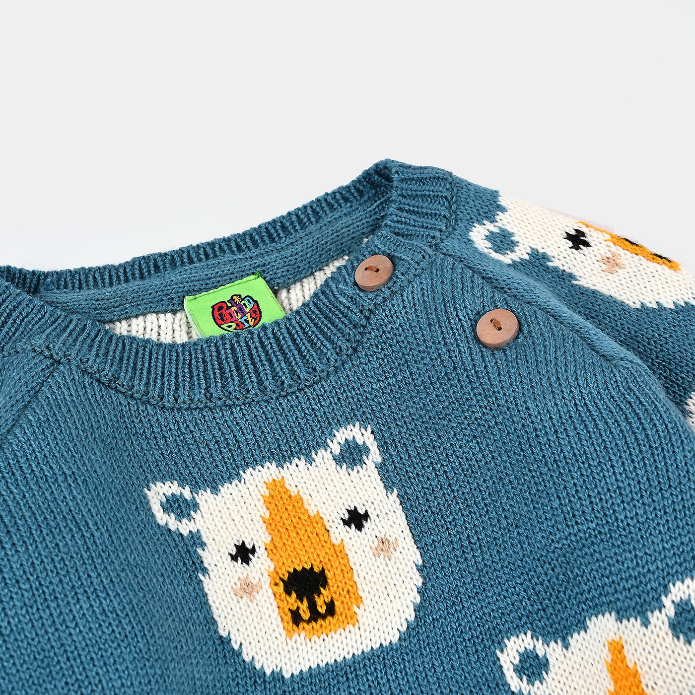 Infant Boys Knitted Suit Bear-Blue