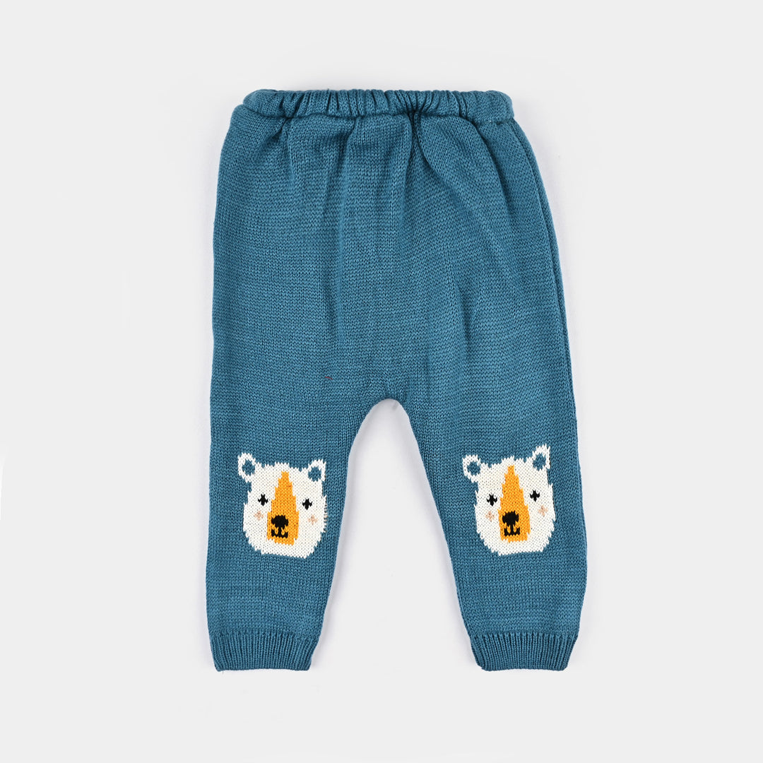 Infant Boys Knitted Suit Bear-Blue