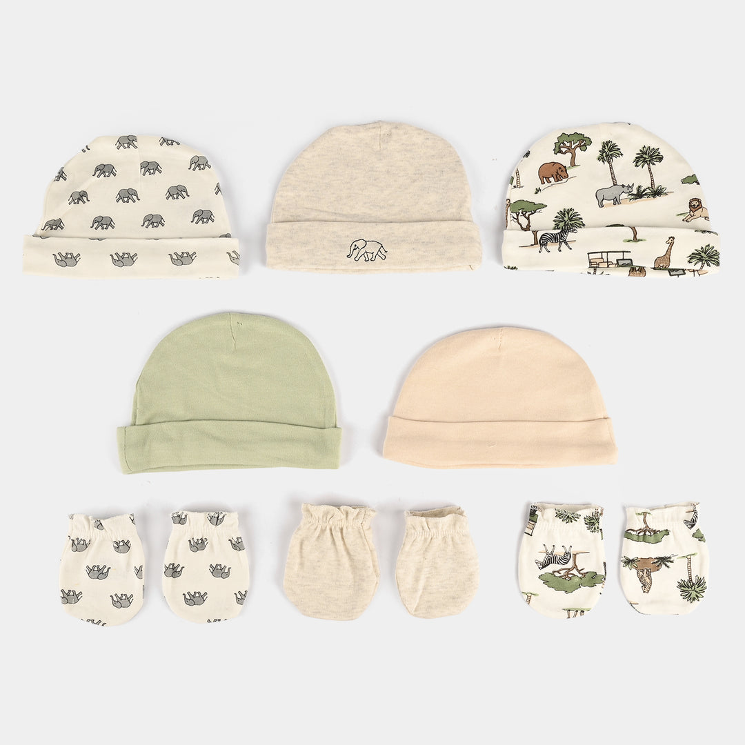 5Pcs Cap & 3Pcs Mitten Set
