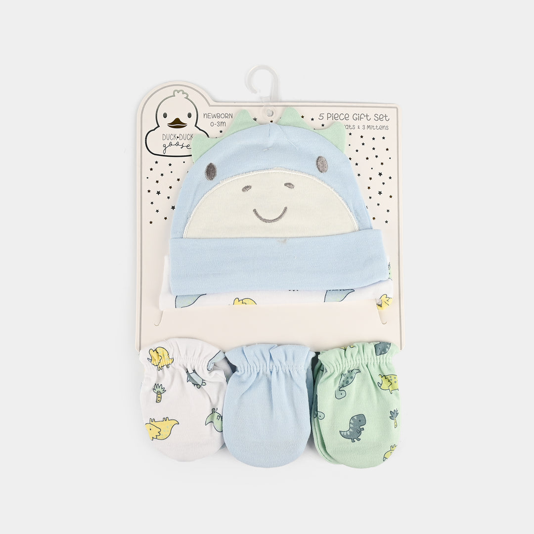 2Pcs Cap & 3Pcs Mitten Set