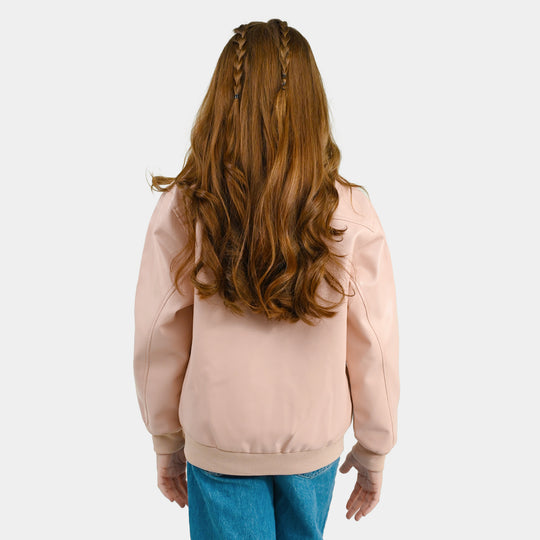 Girls PU Jacket Basic-PINK