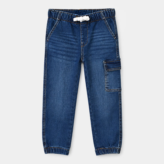 Boys Denim Pant Every Is A Vibe-Mid Blue