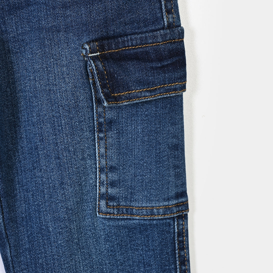 Boys Denim Pant Every Is A Vibe-Mid Blue