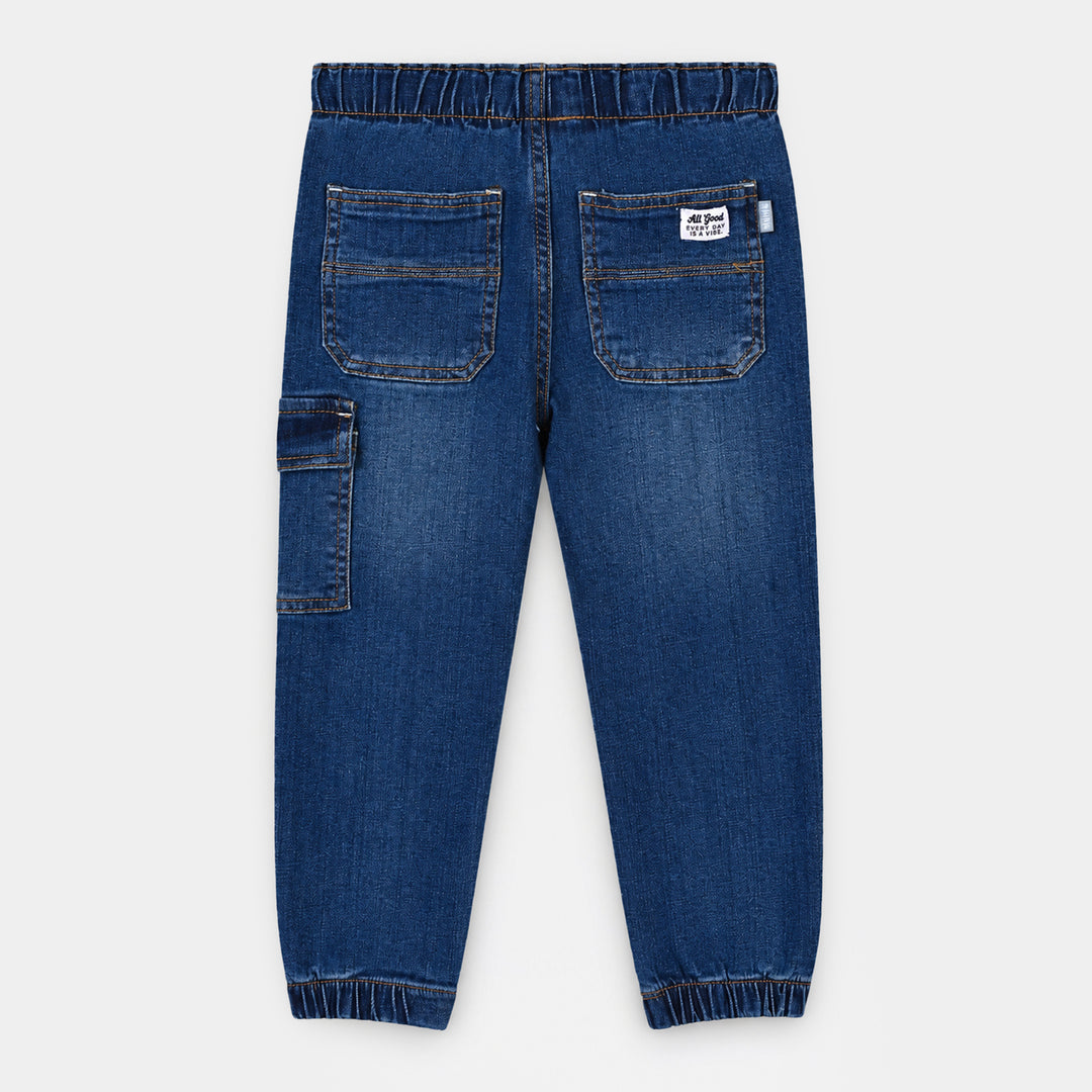 Boys Denim Pant Every Is A Vibe-Mid Blue