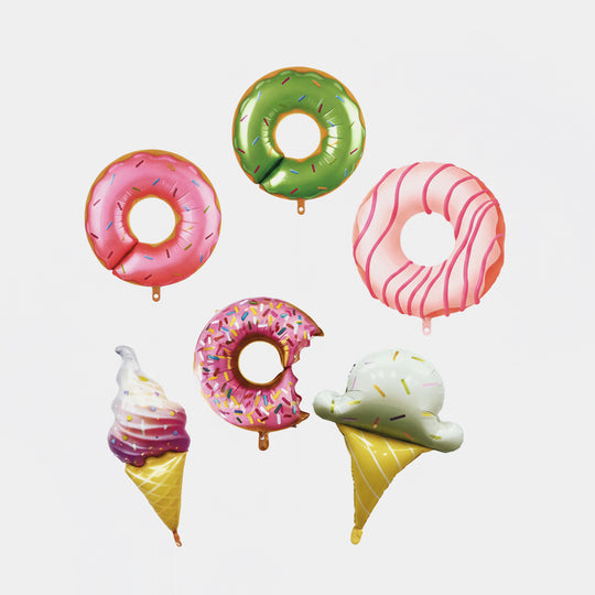 Donut & Cone Foil Balloon Set 5Pcs