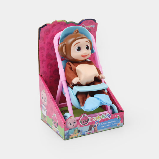 Doll with Toy Stroller Play Set