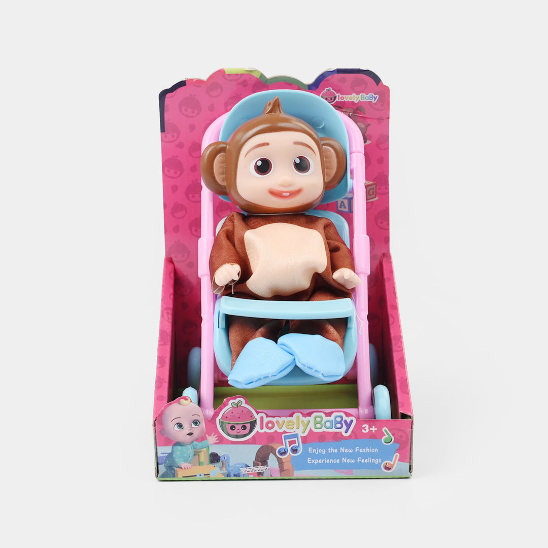 Doll with Toy Stroller Play Set