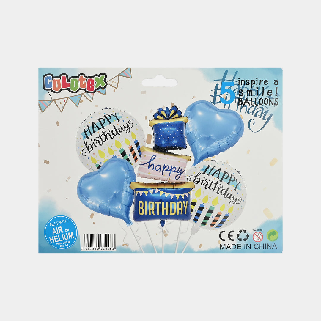 Happy Brithday Foil Balloon Set | 5Pcs