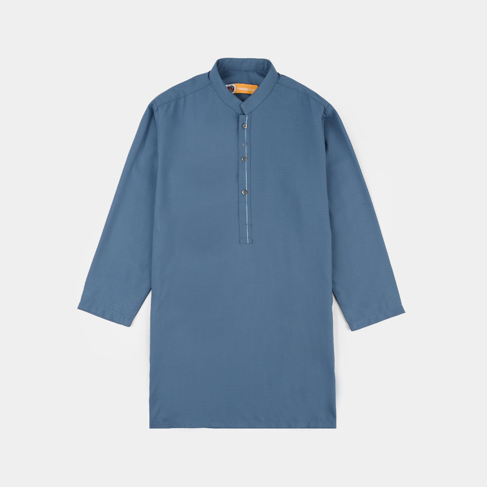 Boys Poly Viscos Kurta Pajama (Dobby) - Grey