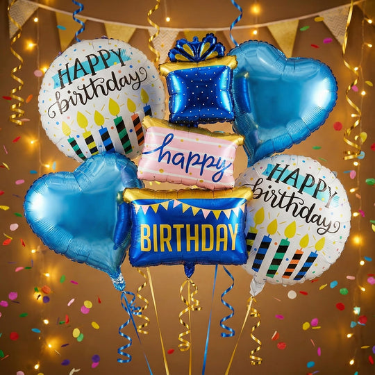 Happy Brithday Foil Balloon Set | 5Pcs