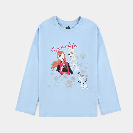 Girls Cotton Terry T-Shirt F/S Sparkle-Blue.Bell