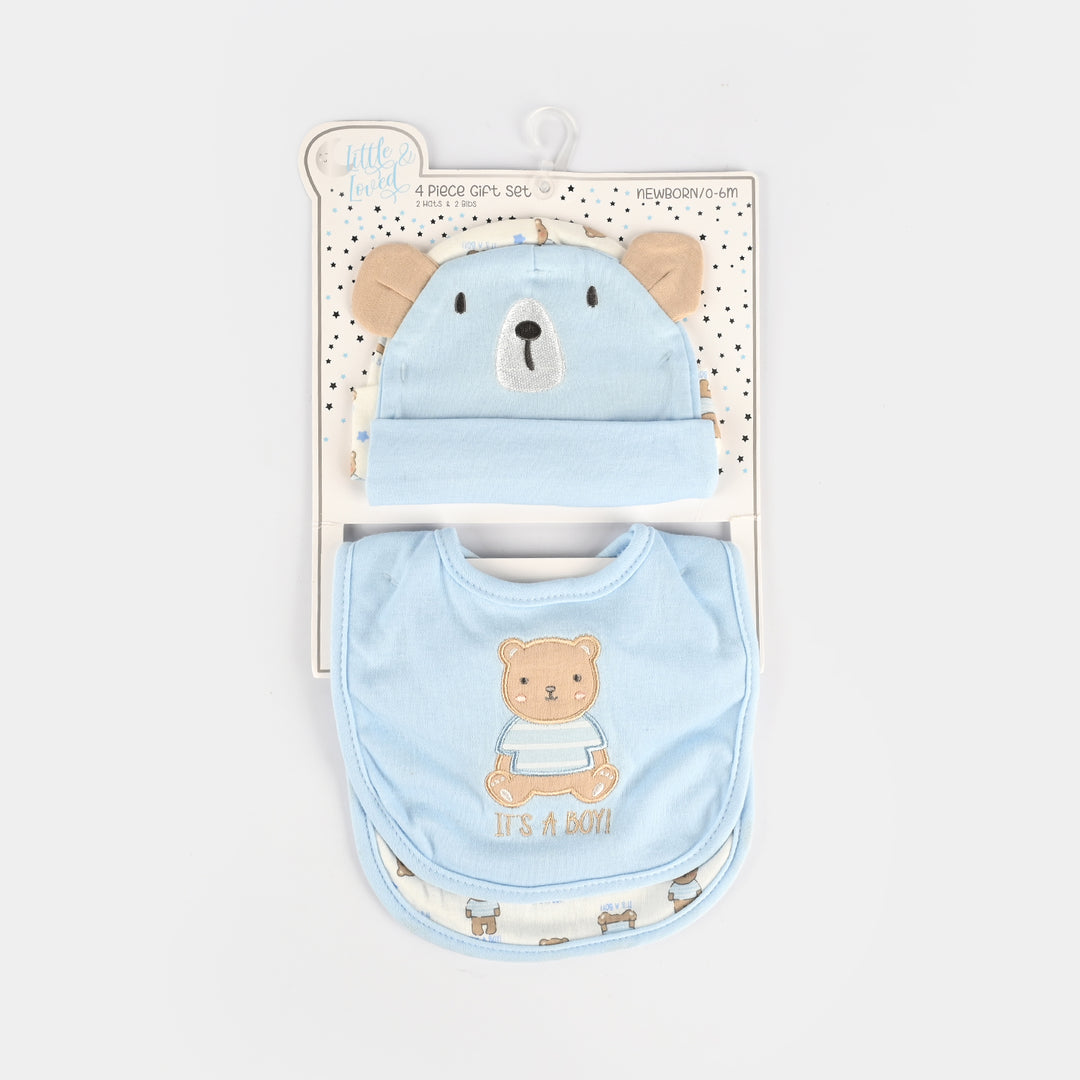 4-Piece Baby Caps & Bibs Set