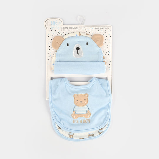 4-Piece Baby Caps & Bibs Set