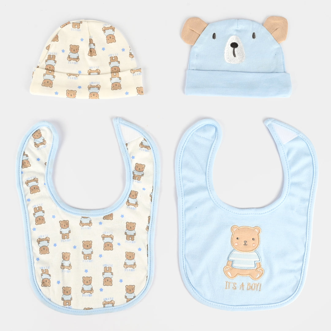 4-Piece Baby Caps & Bibs Set