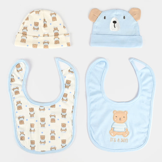 4-Piece Baby Caps & Bibs Set